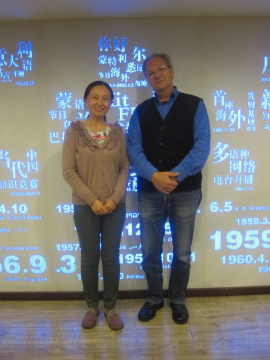Wang Jing und Walter Fehlinger bei Radio Beijing am 16. Oktober 2013