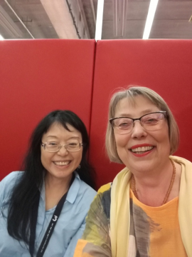 Jiagu Richter und Monika Littau auf der Buchmesse in Frankfurt 2019